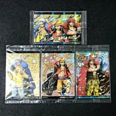 ワンピース ウエハースカード ロー ルフィ キッド 反撃の狼煙 未開封 4枚 ワンピース ウエハースカード ロー ルフィ キッド 反撃の狼煙 未開封 4