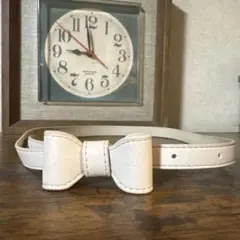 [美品]リボン　ベルト　ベージュ