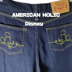 Disney ミッキー デニム　AMERICAN HOLIC 　パンツ　Lサイズのサムネイル