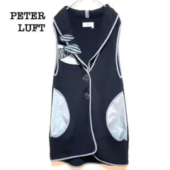 ピーター ルフト　ニットベスト　黒　【Ｌ】　ロング丈　ジレ　チェコ産　コットン混