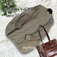 ◆MACPHEEマカフィー◆バンドネック シャツチュニック36 ダークベージュのサムネイル
