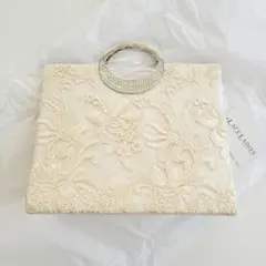 【新品】Lace Ladies　フラワー刺繍 ハンドバッグ　パーティーバッグ