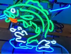 ネオンサイン イルカデザイン ブルー＆グリーン ガラス製 インテリア　壁掛け装飾