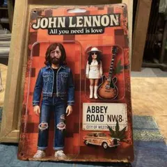 ジョンレノン　ブリキ看板　凹みあり