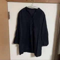 長袖 シャツ チュニック ブラック L