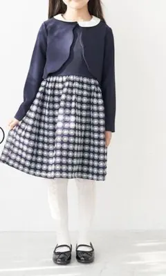 美品　ボレロセットアップワンピース　ロペピクニック　130 ネイビー　フォーマル