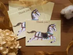 メッセージカード10枚セット　 馬モチーフ　❂ミルキー×パステル×イエロー❂