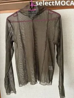 selectMOCA シアー メッシュ トップス 長袖 カーキのサムネイル