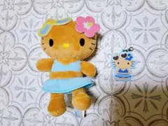 日焼けハローキティ 水着 ぬいぐるみ ラバーキーホルダー