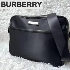 バーバリー　 ショルダーバッグ　 斜め掛け 　ノバチェック　 ナイロン　黒