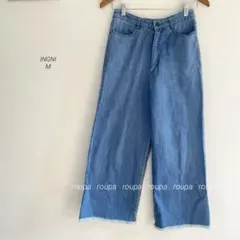 INGNI 裾カットオフデニムワイドパンツ 0045