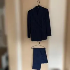 ネイビー ストライプ ダブルブレストスーツ千円値下げ中