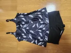 葉柄タンクトップとショートパンツの水着セット　Lサイズ