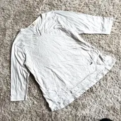 CROCODILE クロコダイル 刺繍入り七分袖カットソー ライトグレー L