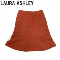 A7493 ローラアシュレイ ロングスカート ウール 裏地あり 茶色系 11