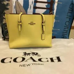 お盆値引き！美品！COACH モリートートイエロー ショルダーバッグ