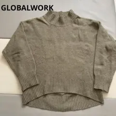 GLOBALWORK カーキー　ハイネック ニットセーター 長袖　Fサイズ