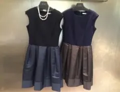 【新品・未使用】エムプルミエブラック ノースリーブ ワンピース プリーツ 膝丈 SALE】先週の人気アイテム＜切替デザインノースリーブワンピース＞の