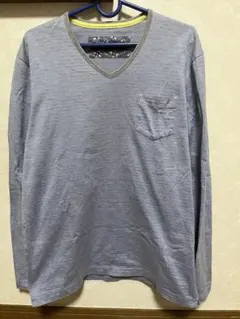 INTERMEZZO ストライプ Vネック 長袖カットソー