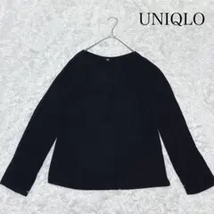 ユニクロ 長袖トップス Mサイズ ブラック コットン100% シンプル 無地