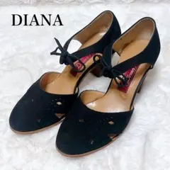 【美品】DIANA ブラック ストラップ パンプス 23cmのサムネイル