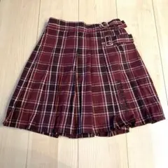 ラブトキ プリーツスカート 赤 チェック M