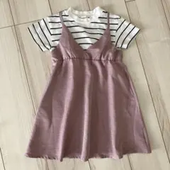 branses 重ね着風ワンピース 100cm ピンク