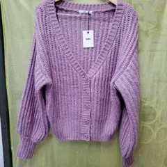 【値下げ】新品・未使用GRL ニットカーディガン 秋冬 ピンク アクリル