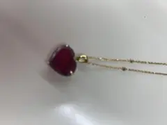 大粒ハートシェイプ ルビー ネックレス トップ値下げしました。