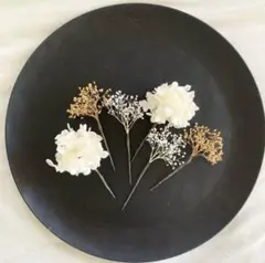 ドライフラワー髪飾り 白ヘッドパーツ 成人式振袖 結婚式 和装洋装 卒業式袴