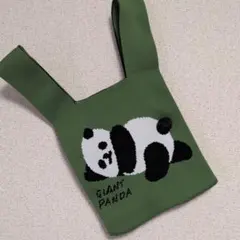 パンダ　ニットバッグ　ミニバッグ