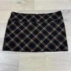 H&M チェック柄 ミニスカート ブラウンのサムネイル