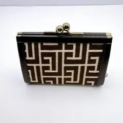 【Pierre Balmain】コインケース ブラウン レザー 総柄 がま口