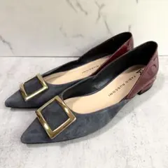 FABIO RUSCONI バックル ポインテッドトゥ パンプス 39 グレー FABIO RUSCONI バックル ポインテッドトゥ パンプス 39 グレー - メルカリ