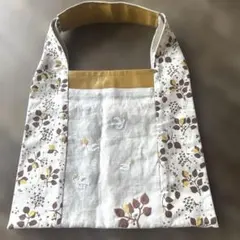 美品　ZanToc（ザントック）ショルダーバッグ　ナチュラル　リネン刺繍
