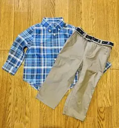 【未使用品】ラルフローレン 85cm 長袖シャツ ズボン ベルト 3点セット