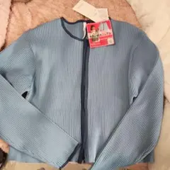 しまむら　小川みこ　配色Wジップカーディガン 3L 水色