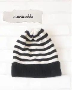 新品未使用 マリメッコ ビーニー ブラック marimekko - marimekko ニットビーニー ブラックの通販 by のし's shop