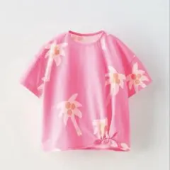 ZARA ベビー 新品 プリントノット付きTシャツ 104 ヤシの木のサムネイル