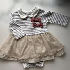 petit main ストライプ柄ロンパース 80cm