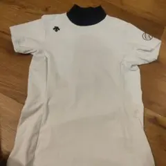 DESCENTE レディース ゴルフシャツ ホワイト×ネイビー