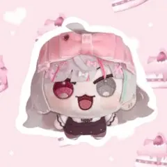 ちびぐるみ にじまるっと 編み物 ヘッドドレス リボン ニット 黒色