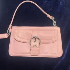 【希少/レトロ】COACH コーチ レザー アクセサリーポーチ ミニバッグピンク