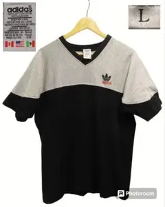 USA製 Lサイズ adidas アディダス ビンテージ Vネック Tシャツ