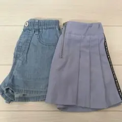 女の子　120cm 130cmまとめ売り 2枚　インナー付きスカート　短パン