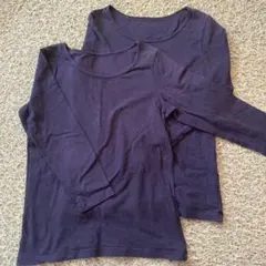 ２枚組 UNIQLO ブラック 長袖アンダーシャツ 130サイズ