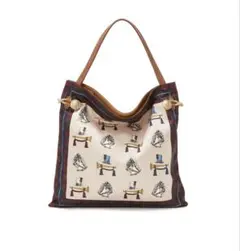 完売品【TREASURE TOPKAPI】 マイルドサテンスカーフパネル柄トート