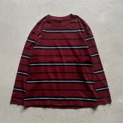 old uniqlo border l/s ボーダー ロンt 赤 ネイビー 白