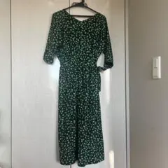 【値下げ】Ballseyマーガレットプリント　ウエストギャザーワンピース