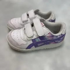 ASICS スニーカー ホワイト/パープル 15.5cm